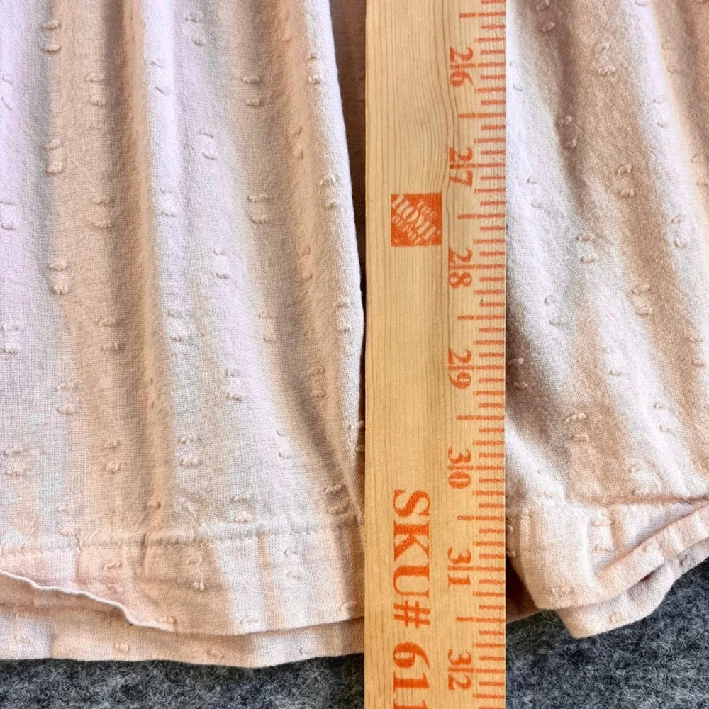 Old Navy Dress Girls XL Pale Pink Peach Swiss Dot Tiered Babydoll Boho Peasant